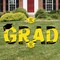 Big Dot of Happiness Yellow Graduation Party Yard Signs - Outdoor Lawn Decorations - GRAD